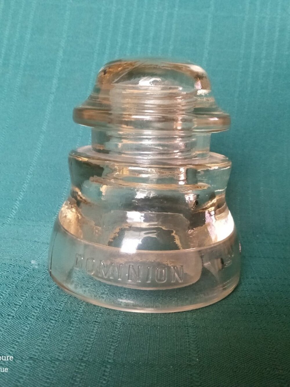Dominion Glass Telegraph Insulator – Clear Vintage Canadian Utility Collectible